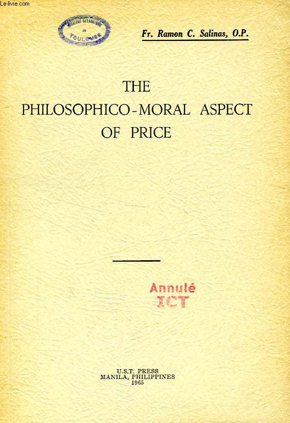 THE PHILOSOPHICO-MORAL ASPECT OF PRICE