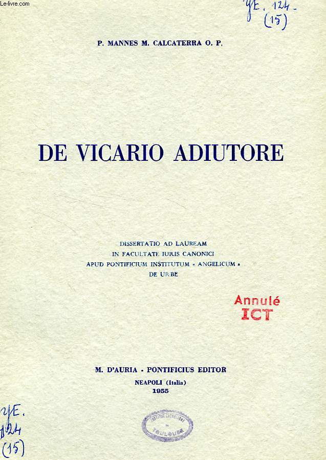 DE VICARIO ADIUTORE