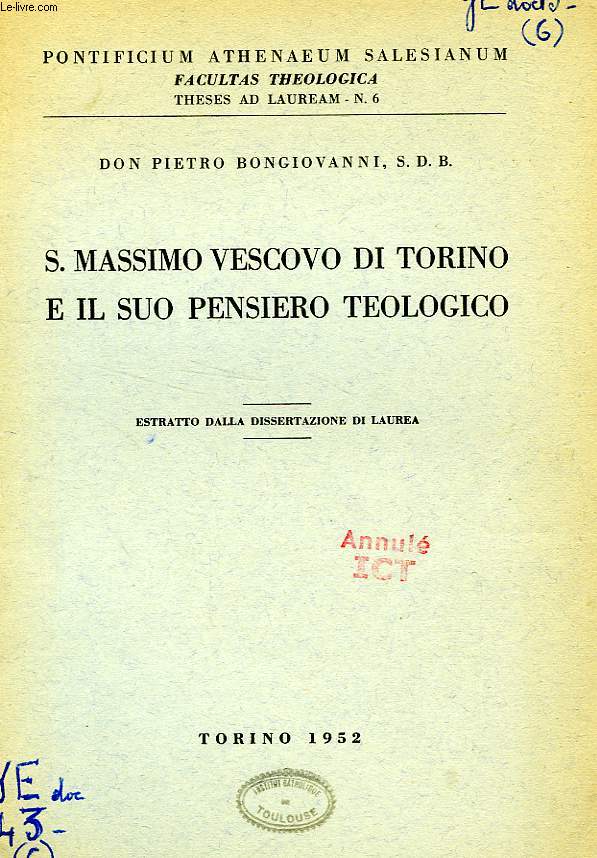 S. MASSIMO VESCOVO DI TORINO E IL SUO PENSIERO TEOLOGICO