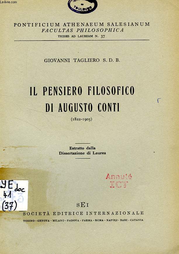 IL PENSIERO FILOSOFICO DI AUGUSTO CONTI (1822-1905)