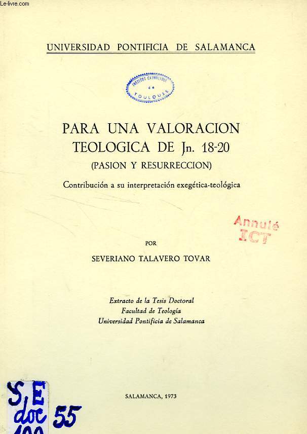 PARA UNA VALORACION TEOLOGICA DE Jn. 18-20 (PASION Y RESURRECCION), CONTRIBUCION A SU INTERPRETACION EXEGETICA-TEOLOGICA