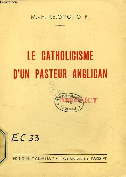 LE CATHOLICISME D'UN PASTEUR ANGLICAN