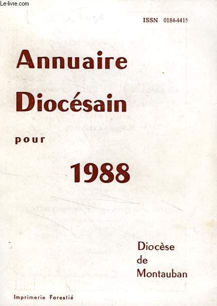 ANNUAIRE DIOCESAIN POUR 1988, DIOCESE DE MONTAUBAN