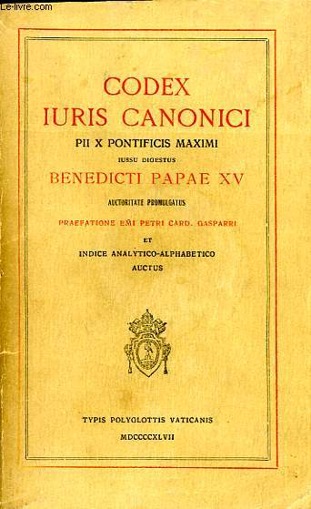 CODEX IURIS CANONICI, PII X P.M.