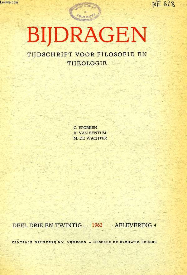 BIJDRAGEN, IV, 1962, TIJDSCHRIFT VOOR PHILOSOPHIE EN THEOLOGIE