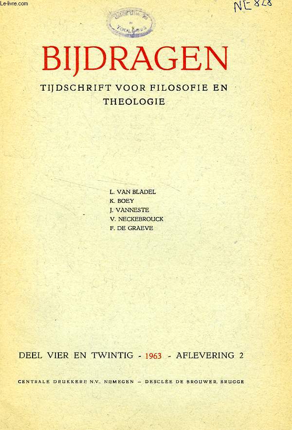 BIJDRAGEN, II, 1963, TIJDSCHRIFT VOOR PHILOSOPHIE EN THEOLOGIE