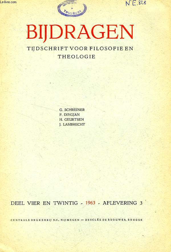BIJDRAGEN, III, 1963, TIJDSCHRIFT VOOR PHILOSOPHIE EN THEOLOGIE