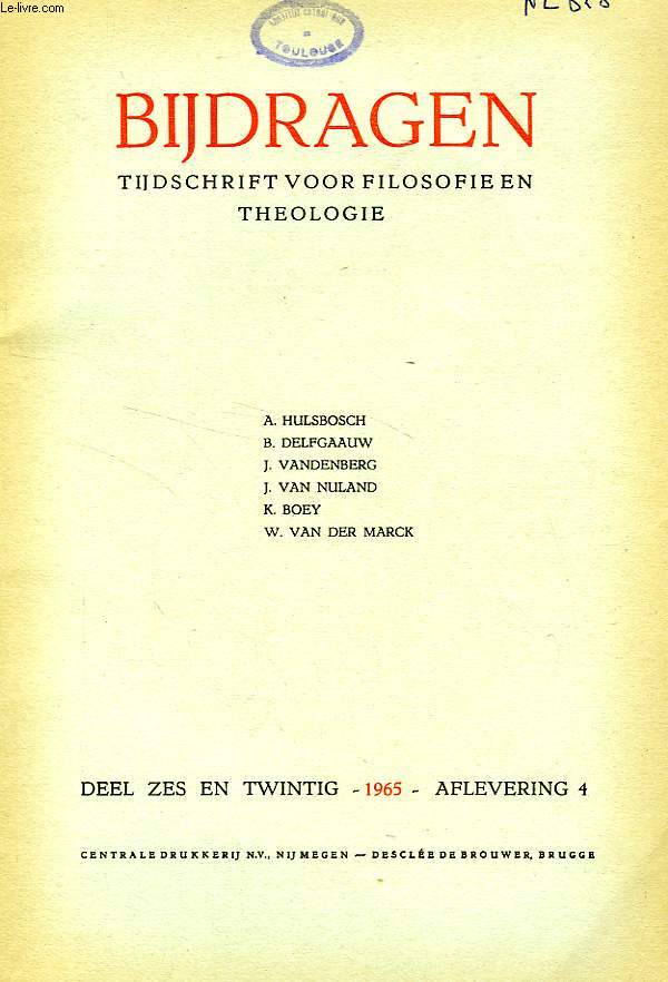 BIJDRAGEN, IV, 1965, TIJDSCHRIFT VOOR PHILOSOPHIE EN THEOLOGIE