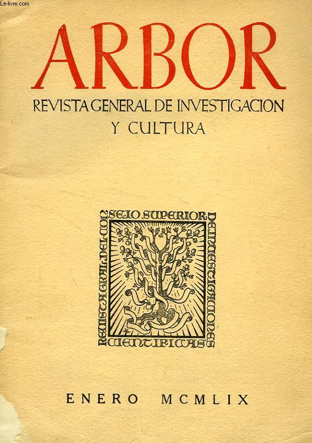 ARBOR, TOMO XLIII, N 157, ENERO 1959, REVISTA GENERAL DE INVESTIGACION Y CULTURA
