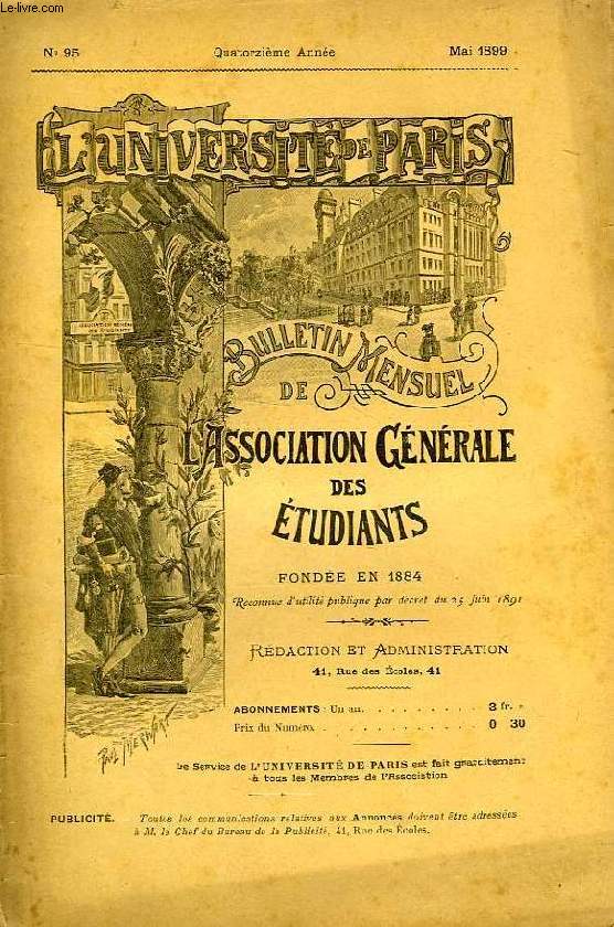 L'UNIVERSITE DE PARIS, 14e ANNEE, N 95, MAI 1899