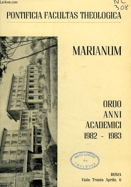 MARIANUM, ORDO ANNI ACADEMICI 1982-1983