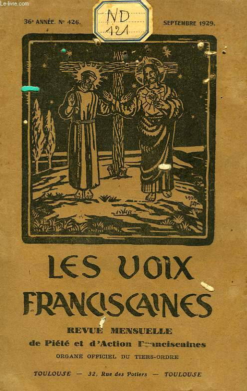 LES VOIX FRANCISCAINES, 36e ANNEE, N 426, SEPT. 1929