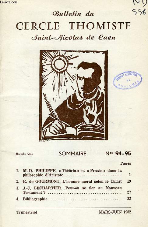BULLETIN DU CERCLE THOMISTE SAINT-NICOLAS DE CAEN, N 94-95, MARS-JUIN 1982
