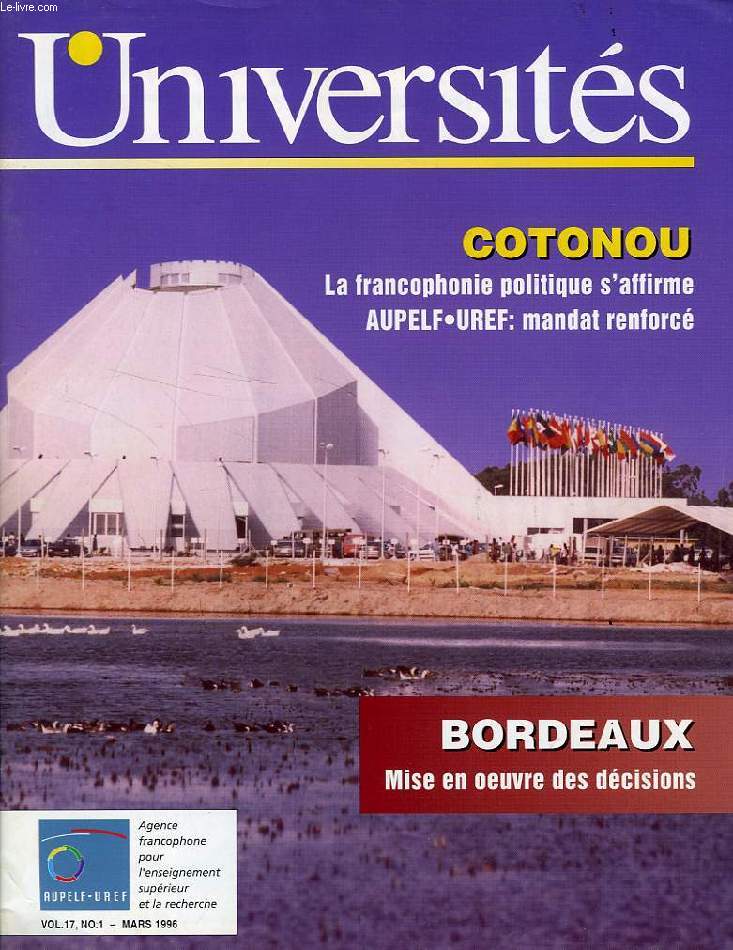 UNIVERSITES, VOL. 17, N 1, MARS 1996