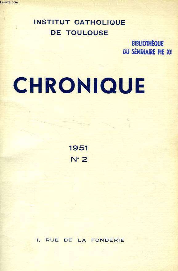 CHRONIQUE, N 2, 1951