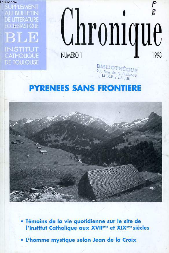 CHRONIQUE, N 1, 1998, PYRENEES SANS FRONTIERE