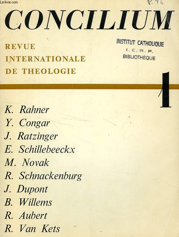 CONCILIUM, REVUE INTERNATIONALE DE THEOLOGIE, 1965-1989, 154 NUMEROS (INCOMPLET)