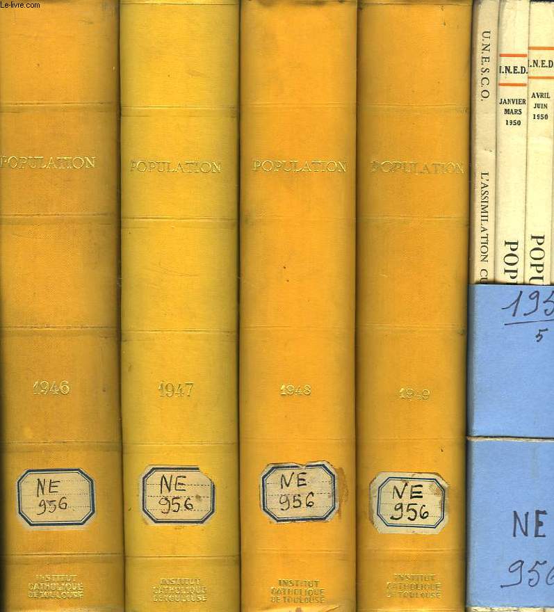 POPULATION, 1946-1986, 5 VOLUMES RELIES & 15 FASCICULES (INCOMPLET)