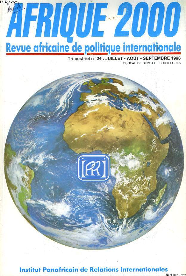 AFRIQUE 2000, N 24, JUILLET-SEPT. 1996, REVUE AFRICAINE DE POLITIQUE INTERNATIONALE
