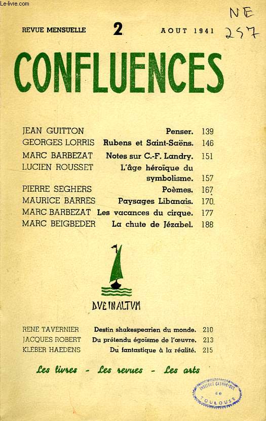 CONFLUENCES, N 2, AOUT 1941