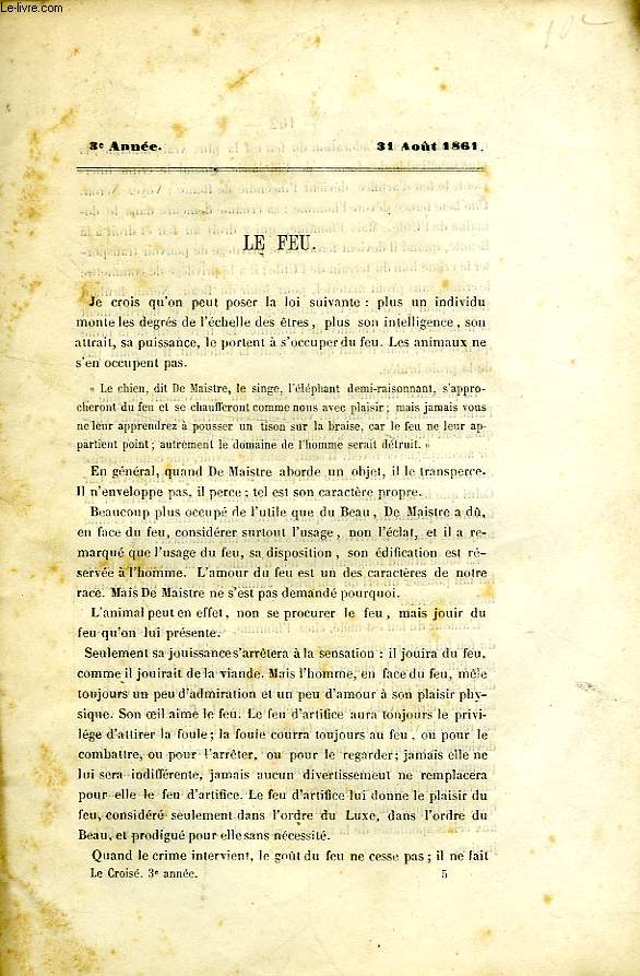 LE CROIS, DIEU LE VEUT !, 3e ANNEE, N 4, AOUT 1861