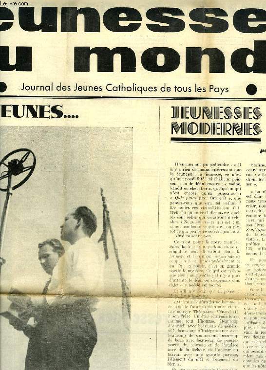 JEUNESSES DU MONDE, 2e ANNEE, N 10, AVRIL 1936, JOURNAL DES JEUNES CATHOLIQUES DE TOUS LES PAYS