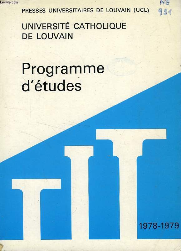 UNIVERSITE CATHOLIQUE DE LOUVAIN, PROGRAMME, 1978-1979