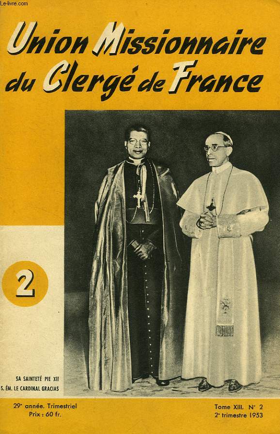 UNION MISSIONNAIRE DU CLERGE DE FRANCE, N 2, 1953