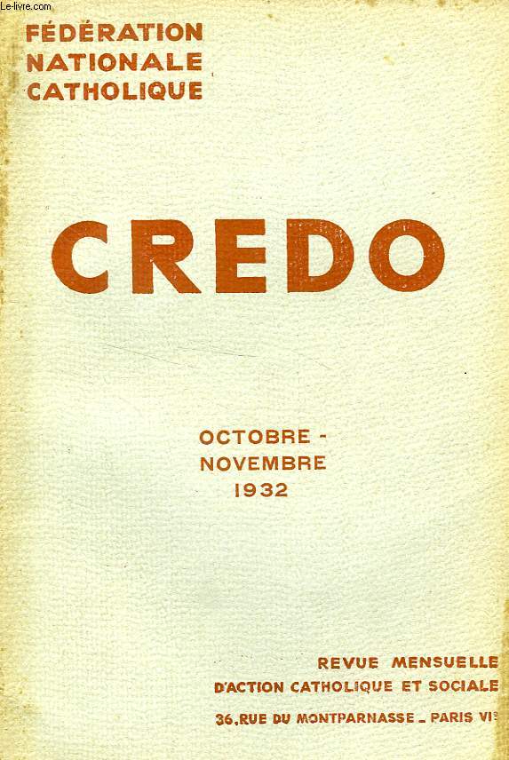 CREDO, OCT.-NOV. 1932