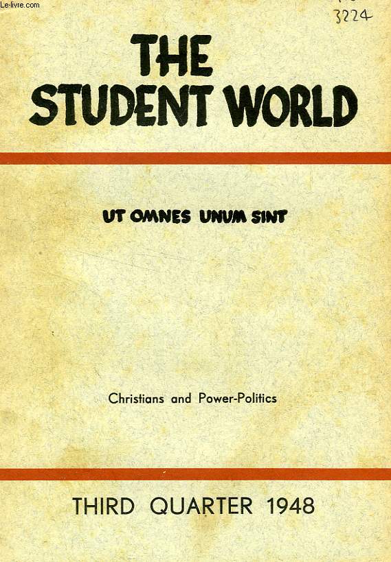 THE STUDENT WORLD, N 3, 1948, UT OMNES UNUM SINT