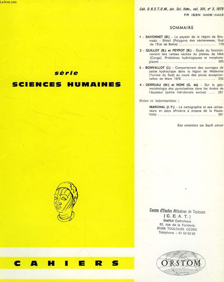 CAHIERS ORSTOM, SCIENCES HUMAINES, VOL. XV, N 3, 1979