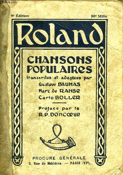ROLAND, CHANSONS POPULAIRES