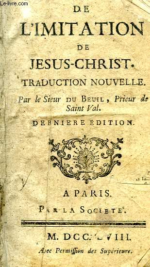 DE L'IMITATION DE JESUS-CHRIST, TRADUCTION NOUVELLE