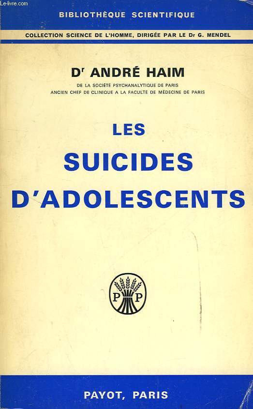 LES SUICIDES D'ADOLESCENTS