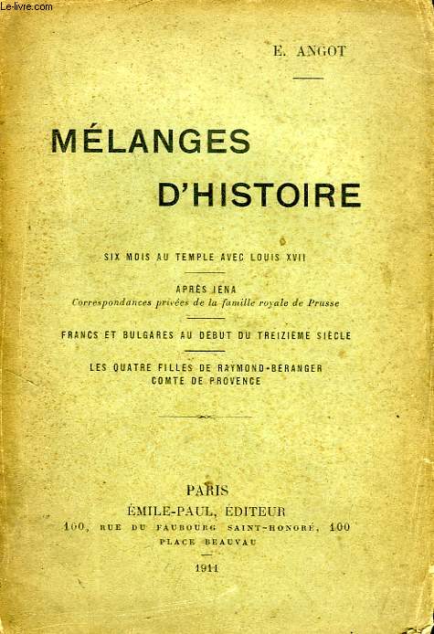 MELANGES D'HISTOIRE