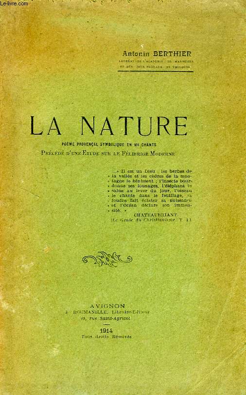 LA NATURE / LA NATURO, POUEMO PROUVENCAU SIMBOULI EN VII CANT