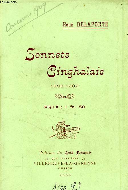 SONNETS CINGHALAIS, 1898-1902