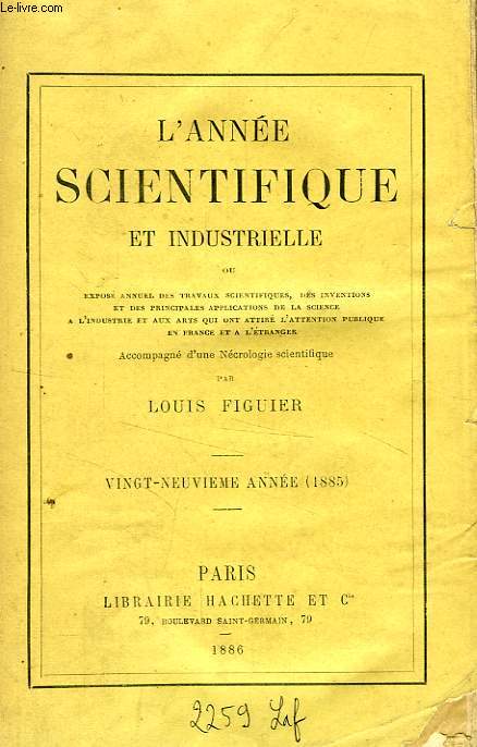 L'ANNEE SCIENTIFIQUE ET INDUSTRIELLE, 29e ANNEE (1885)