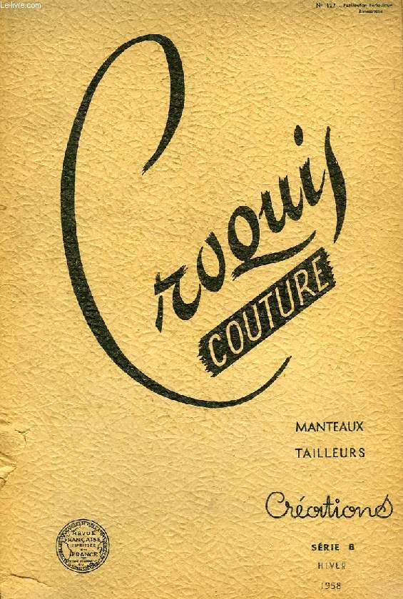 CROQUIS COUTURE, SERIE MANTEAUX TAILLEURS, SERIE B, HIVER 1958