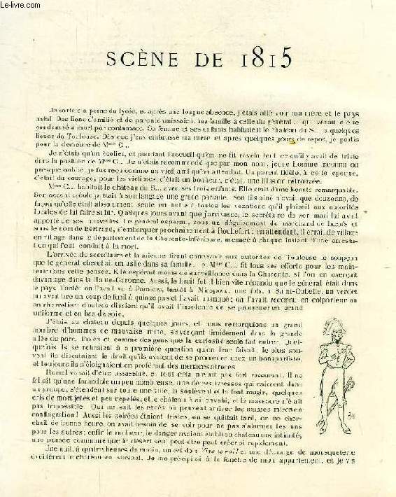 REVUE DE PARIS (EXTRAIT), SCENE DE 1815 / DROLE D'INVENTION