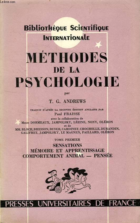METHODES DE LA PSYCHOLOGIE, 2 TOMES