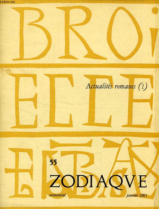 ZODIAQUE, N 55, JAN. 1963, ACTUALITES ROMANES (1)