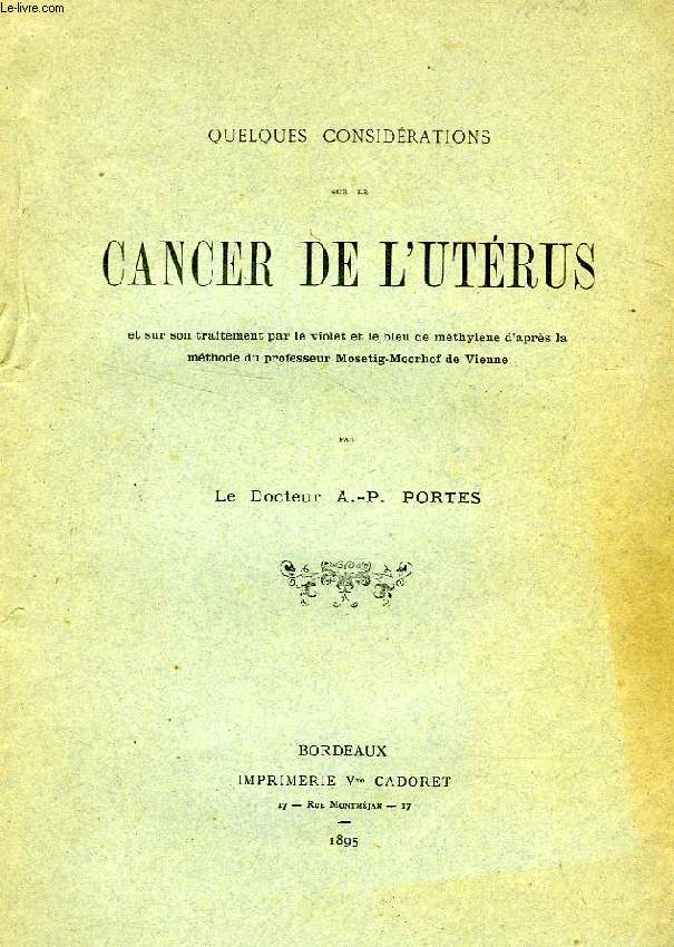 QUELQUES CONSIDERATIONS SUR LE CANCER DE L'UTERUS