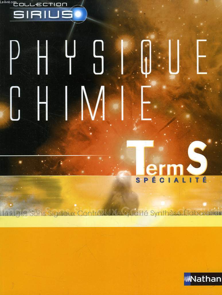 SIRIUS, PHYSIQUE, CHIMIE, TERMINALE S, SPECIALITE