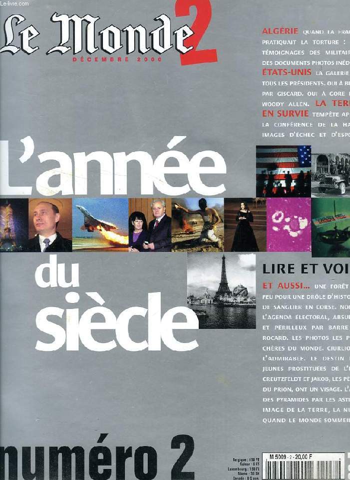 LE MONDE 2, N 2, DEC. 2000, L'ANNEE DU SIECLE