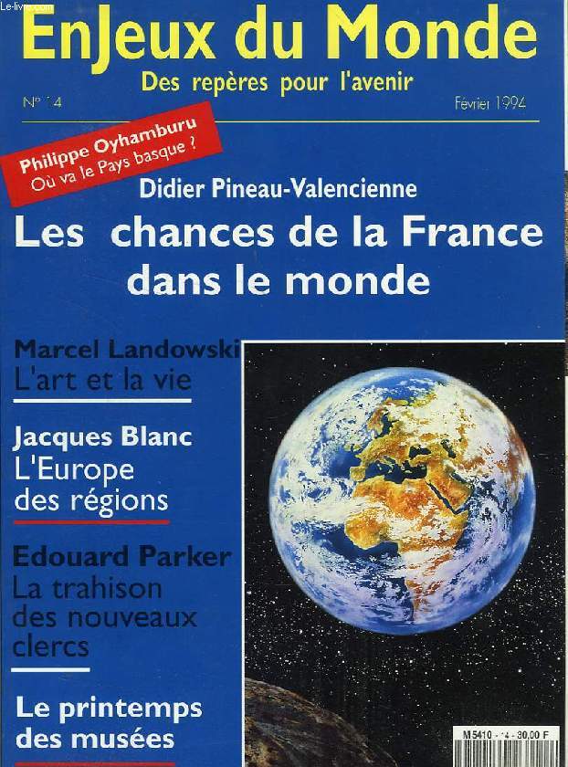 ENJEUX DU MONDE, DES REPERES POUR L'AVENIR, N 14, FEV. 1994