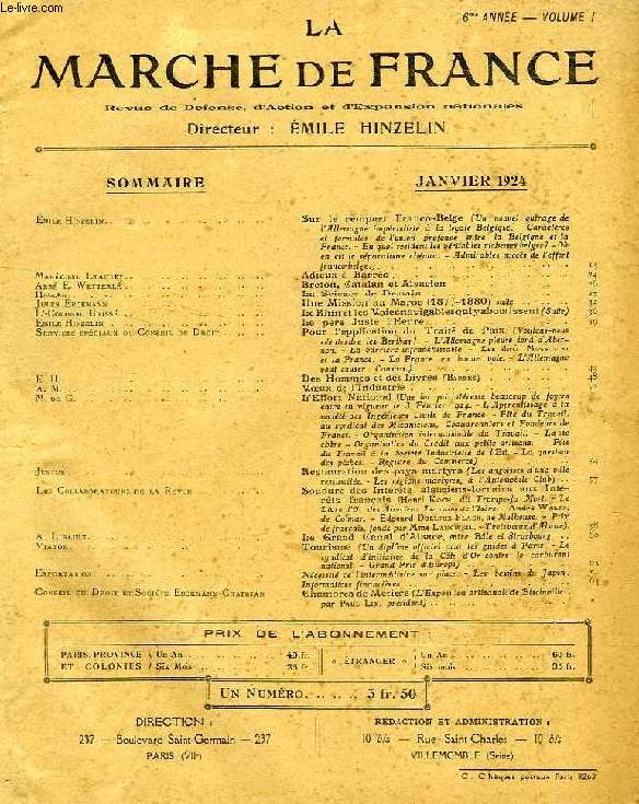 LA MARCHE DE FRANCE, 6e ANNEE, VOL. I, JAN. 1924