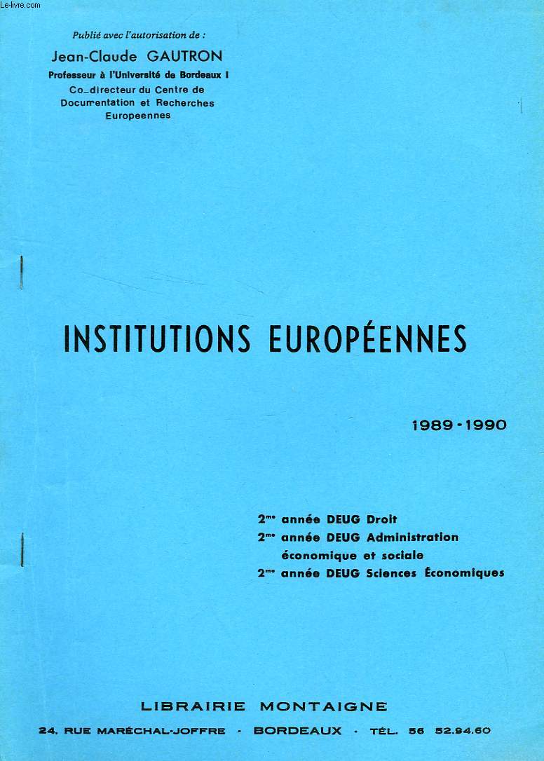 INSTITUTIONS EUROPEENNES, 1989-1990