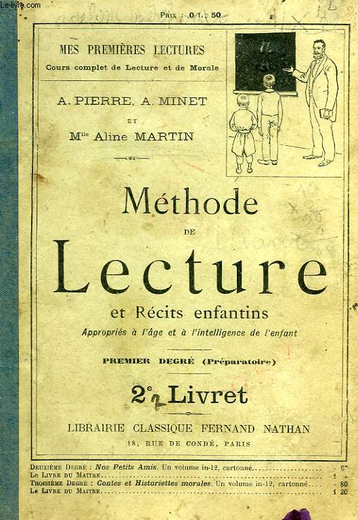 METHODE DE LECTURE ET RECITS ENFANTINS, 1er DEGRE (PREPARATOIRE), 2e LIVRET