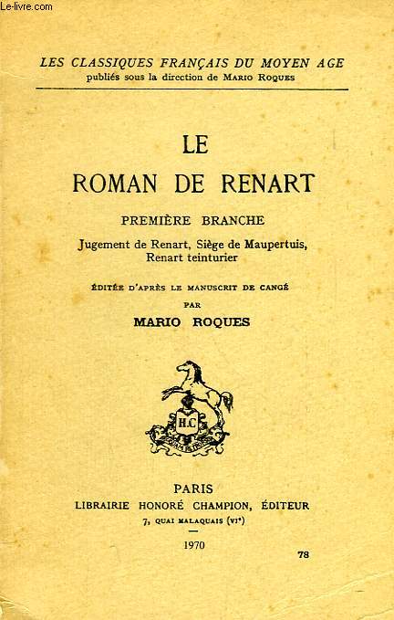 LE ROMAN DE RENART, PREMIERE BRANCHE